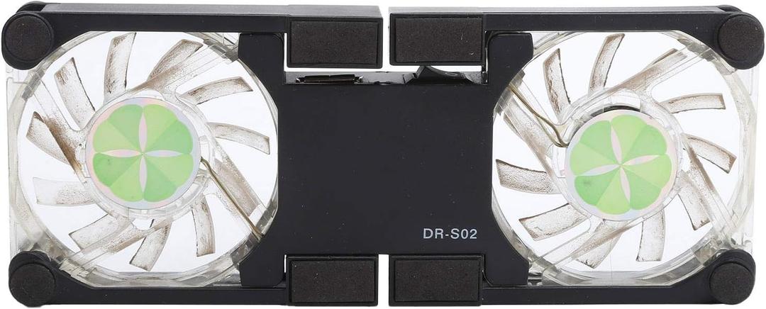 ASHATA DRS02 Laptop Cooler Cooling Pad, Portable Laptop Cooling Pad with Antiskid Mount, Light Emitting Fan, USB Foldable Heat Dssipation Stand for Notebook Computer