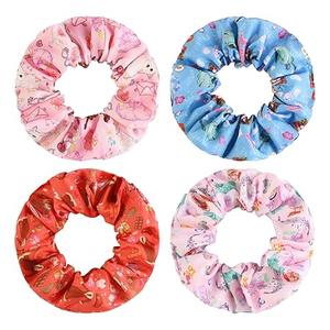Satin Scrunchies for Girls Silk Large Hair Scrunchy 4 Pcs Elastic Cute Hairs Bands for Ponytail Holder Elastic Hair Ties Accessories for Women Girls, Music Lovers Fan Gift