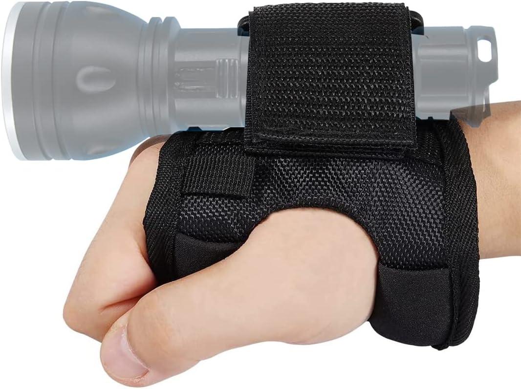 Diving Flashlight Wrist Mount Glove - PFSN Hands Free Dive Light Holder with Adjustable Hold Attach Velcro Wrist, Scuba Gear Dive Lanyard, Universal Strap, Scuba Accessories