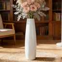 28" Tall Ceramic Floor Vase, GDSZJLJ White Large Decorative Vases for Modern Home Decor, Living Room, Minimalist Style Big Flower Vase for Pampas Grass, Flowers, Twigs, Office, Bedroom Dcor