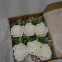 Ivory Rose Boutonniere for Men,Set of 6,Groom and Best Man Boutonnieres with Artificial Flower,for Wedding Ceremony Anniversary, Formal Dinner Party, Fall Vintage Rustic Marriage Prom