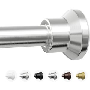 Chrsouly Shower Curtain Rod, 31-76 Inch Adjustable Tension Shower Rod, 1" Diameter Heavy Duty Rust-proof Tension Curtain Rods for Bathroom, Non Slip, No Drill, Nickel