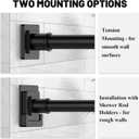UIOSANRT Matte Black Shower Curtain Rod 31-79 inches with Holders, Stainless Steel Shower Rod & Tension Rod, Adjustable Tension Shower Curtain Rod for Bathroom, Windows, Closet