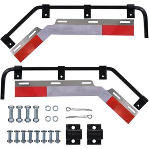 1 Pair Angled Mud Flap Hanger Bracket Bar Kit and 1 Pair Mud Flap Reflector Reflective Tape with Hardware Fit for Semi Truck and Semi Trailer 1 Pair Angled Mud Flap Hanger Bracket Bar Kit and 1 Pair Mud Flap Reflector Reflective Tape with Hardware Fit for Semi Truck and Semi Trailer