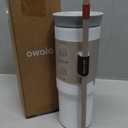 Owala Stainless Steel Triple Layer Insulated Travel Tumbler with Spill Resistant Lid and Straw, BPA Free, 24 oz, Grey/White (Iced Tea)