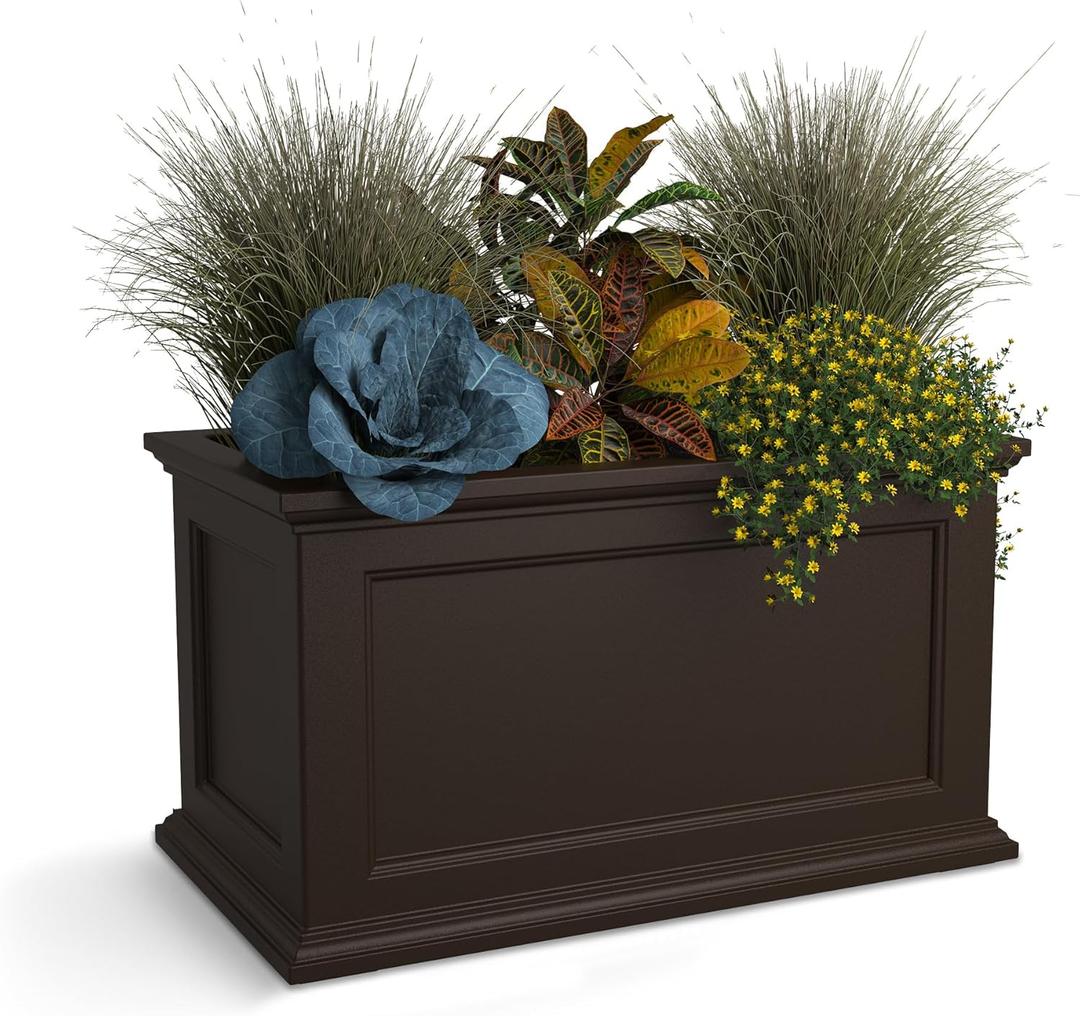 Mayne 5826-ES Polyethylene Patio Planter, 20x20, Espresso