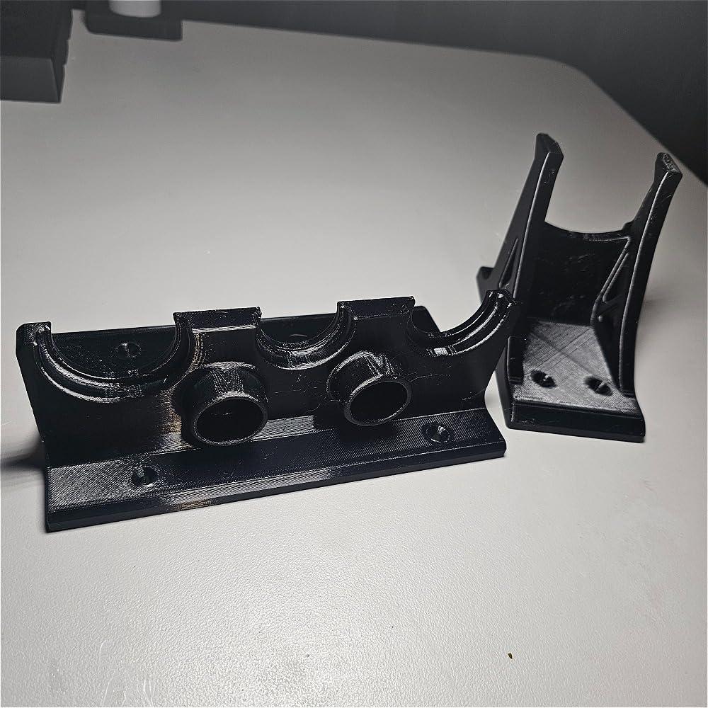 Wall Mount Holder with Accessory Rack for DeWalt DCV501HB Stick Vacuum | Dual Installation Options: French Cleats & Screws | Quick Access Storage for Cordless Hand Vacuum (Black)