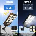 Brightever Solar Street Light Outdoor, 20000LM 6500K Waterproof Motion Sensor LED Solar Powered Flood Light with Remote Control, Dusk to Dawn Commercial Area Lighting for Outside Parking Lot, 2-Pack