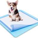 TidyFriend Dog Pee Pad Holder Tray - Fits Up to 24 x 24 Pee Pad Holder for Dogs - Stable Grip, Raised Edges, Quick-Wipe Silicone Surface Dog Pad Holder for Indoor Flooring Protection (Sky Blue)