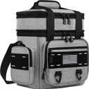 TENKIST Expandable Tactical Lunch Box, Large Insulated Lunch Cooler Bag Heavy Duty Leakproof Lunch Pail for Men Adults Work Office Outdoor Picnic Trips,16L,Grey