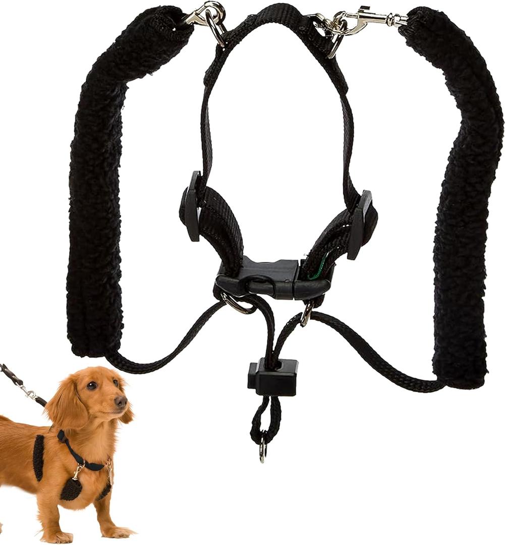 Sporn Original Training Halter, Small Dog Harness No Pull with Black Padded Sherpa Sleeves, Breathable No Pull Dog Harness for Small Dogs, Provides to All Small Sized & Toy Breeds
