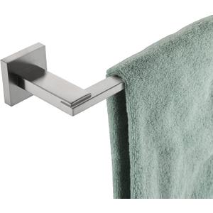 KOKOSIRI Towel Holder Brushed Nickel Bathroom Accessories Bath Towel Bars for Toilet Kitchen Cabinet Necklace Holder 24-Inch Stainless Steel, Wall Mounted B4006BR-L24
