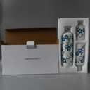 JHDACEDECO Blue and White Floral Ceramic Vase Set, 3 Pieces Small Flower vase for Home Decoration, Modern Farmhouse Decoration, Living Room,Table Shelf