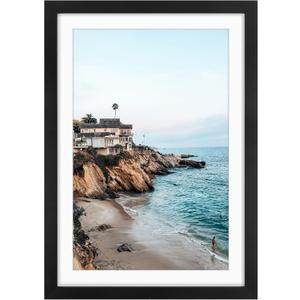 Frametory 13x19 Frame with Mat for 11x17, Real Glass, Black
