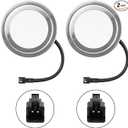 2 Pack 12V DC 1.5W Range Hood Lights with SM Socket Male Head Round 68mm 6500K Plastic, Hole Closet Stove LED Light Recessed, Bright White Kitchen Range Hood Light Bulbs Replacement (SM Socket Round)