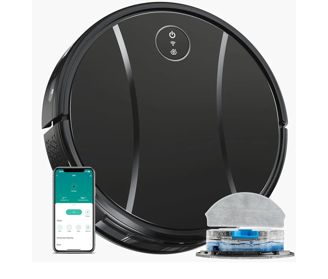 Robot Vacuum and Mop Combo,4200Pa Powerful Robotic Vacuum Cleaner with Self-Charging, Home Automatic Robot Aspiradora for Hard Floor, Low Carpet, Pet Hair, App&Voice&Remote Smart Control