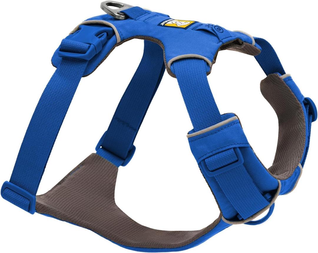 Ruffwear, Front Range Dog Harness, Reflective Soft Padded Everyday Harness with Dual Leash Clips, Adjustable and Lightweight Fit for Training or Walking for All Dogs, Blue Pool, Medium (Medium, Blue Pool)