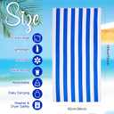 EBOOT 10 Pack Oversized Beach Towel Set Extra Large Pool Towels Microfiber Quick Dry Swim Blanket for Adult Women Men Face Hand Body Bath Travel Pool(Bright Color,36 x 72 Inch,Cabana Stripe)