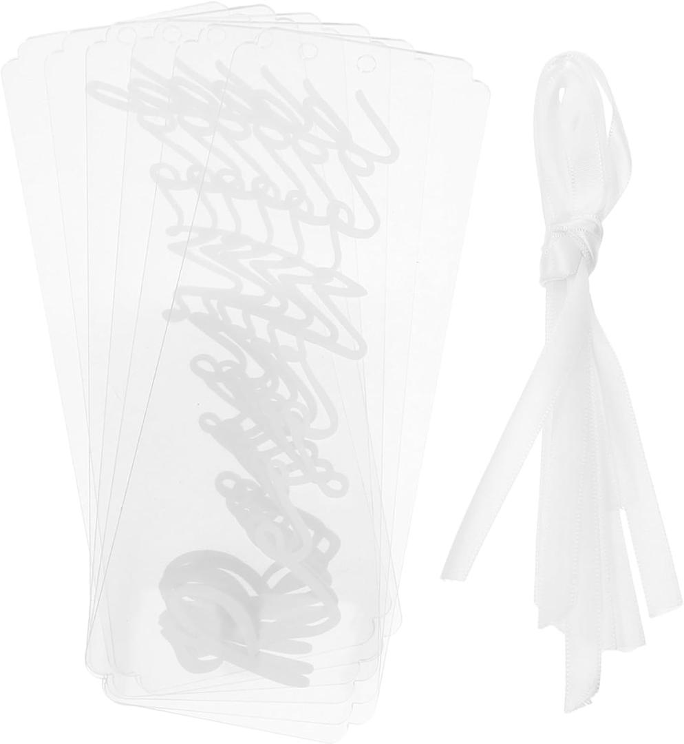 6Pcs Clear Acrylic Reserved Wedding Table Signs Blank Chair Reserved Tags for Ceremony Party and Events for Activity Supplies and Birthday Hanging Signs