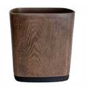 Hymmah Bathroom Trash Can 1.8 Gallon(7 Liter) Small Kitchen Garbage Can,Decor Wastebasket for Bedroom Office,Resin Hand-Carved Wooden Color