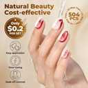 UNA GELLA Oval Fake Nails Pre-shape 504pcs Almond Gel Nail Tips Round Almond Press on Nails for Full Cover Acrylic Round Oval Full Nails False Nails 12 Sizes False Soft Gel Tips