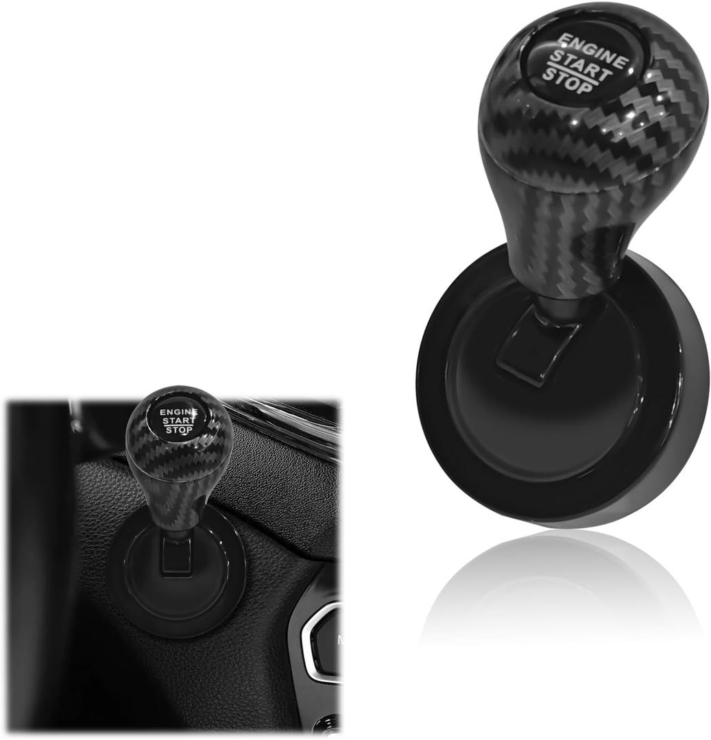 Car Joystick Push to Start Button Cover, Universal Auto Interior One-Touch Starter Protector, Metal Alloy Engine Start Stop Rocker Lever Accessories Fits Most Vehicles1PCS (Silver)