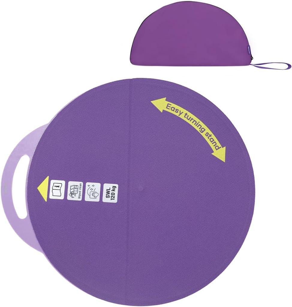 Pivot Disc for Transfers, Low-Profile Patient Turning Device for Elderly & Disabled, 360° Controlled Transfer Disc for Bed, Wheelchair & Car Seat, Non-Slip Caregiver Pivot Pad Supports 265 lbs