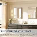 Keonjinn Brushed Nickel Bathroom Mirrors 24" x 32", Silver Metal Framed Mirror, HD Tempered Glass with Beveled Edge, Shatterproof, Lightweight, Modern Vanity Mirror for Decor, Vertical/Horizontal