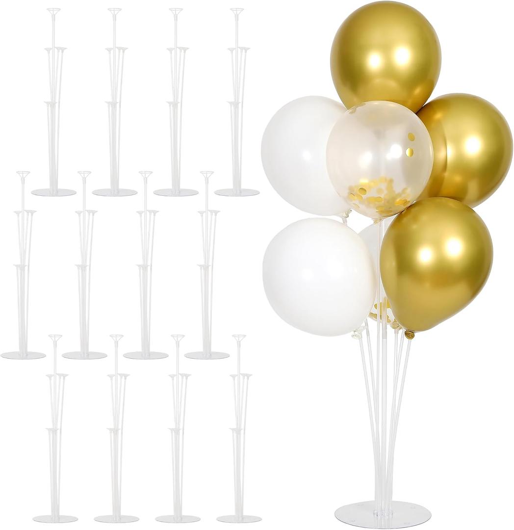 12 Sets Balloon Stand Kit, Balloon Sticks Holder with Base Birthday Wedding Graduation Party Decortaions Table Centerpieces Balloon Arch kit