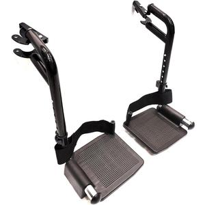 Wheelchair Swing Away footrests,Economy Footrest for Standard Wheelchairs and Transport Chair, Composite Footplates and Heel Loops,Universal Swing-Away Footrests, Same Function as PP-SF.(1 Pr, Black)