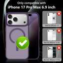 Magnetic for iPhone 17 Pro Max Case (Compatible with MagSafe) (Military Grade Drop Protection) Slim Translucent Matte Shockproof with Anti-Fingerprint Phone Case, Purple