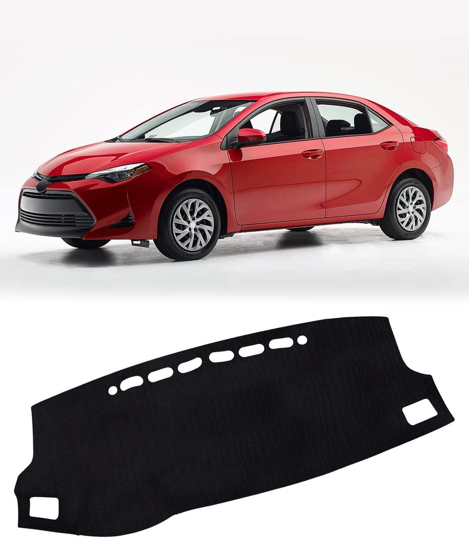 FIILINES Dash Cover for 2014-2018 Toyota Corolla, Dashboard Mat Accessories Dash Cover Sunshade Nonslip Mesh Protector No Glare Black