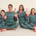 Family Matching Christmas Pajamas Set, Cute Elk Sleepwear for Boys Girls Dad Mum (Green, S)