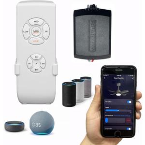 Universal Smart WiFi Ceiling Fan Remote Control Kit, Compatible with Alexa, Google Assistant and Smart Life App, No Hub Required Small Size WiFi KIT