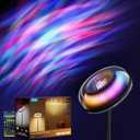 Govee Uplighter Floor Lamp for Living Room, RGBIC Ripple Projector, Floor Lamp for Bedroom Works with Matter, 215 ft Light Area, 1000lm LED Modern Corner Floor Light, Warm Cool White Standing Lamp