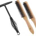 Welding Chipping Hammer with Coil Spring Handle,10.5",Cone and Vertical Chisel,11" Wire Brush (Black-3pc)