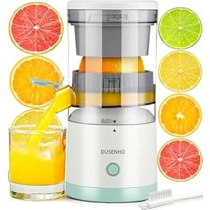 Electric Citrus Juicer Rechargeable - Electric Juicer Machines with USB and Cleaning Brush Portable Compact Juicer for Orange, Lemon, Limes (White)