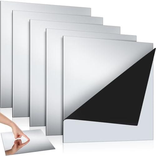 Gisafai 4 Pcs 304 Stainless Steel Sheets Stainless Steel Plates Mirror Surface Polishing Finish Stainless Steel Shim Plates Metal Sheets for Crafts Kitchen DIY Making (11.81 x 11.81 x 0.016 Inch)