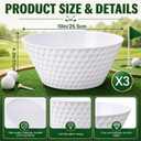 3 Pcs Large Golf Serving Bowls, Reusable Melamine Snack Salad Dessert Bowls (10 x 4.3 In), Golf Ball Design for Game Day Party, Tailgating Sports Events