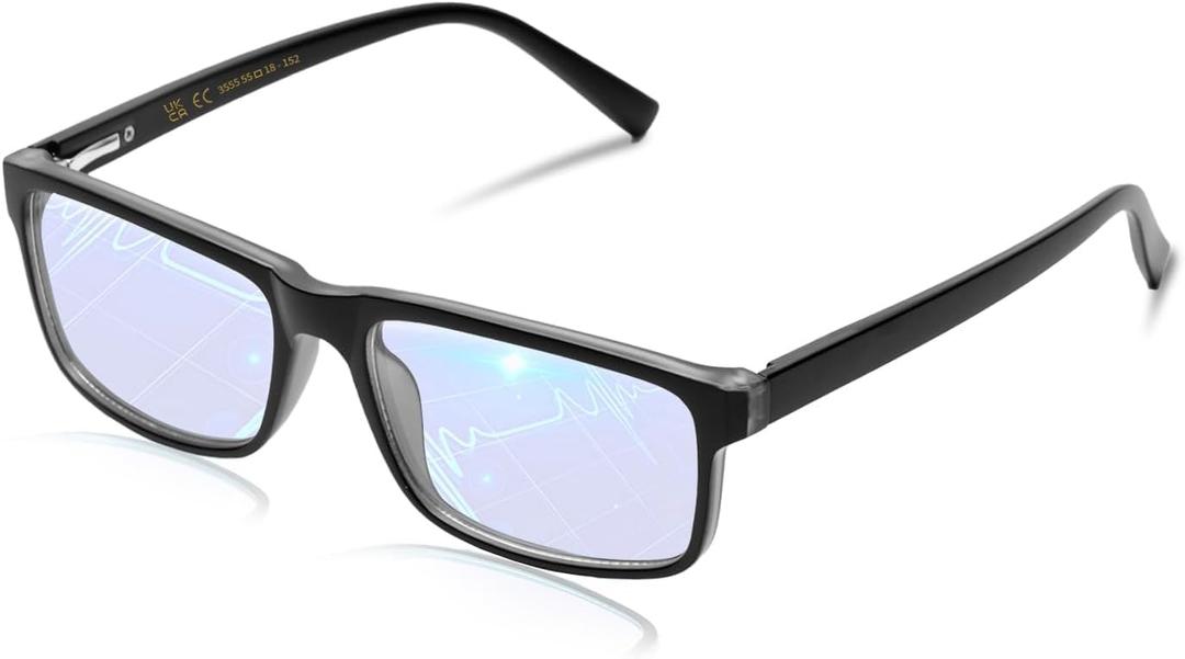 VMJFBJ Blue Light Blocking Glasses For Men/Women Anti-Fatigue Computer Monitor Gaming Improve Sleep Reduce Eye Strain Gamer Glasses (Black)