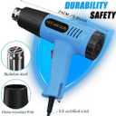 Heat Gun, 572 & 1112F Temp Ranges, 2-Speed Adjustable, 110V with 4 Nozzles, Overload Protection, 4.9FT Cord, for Crafts and Shrink Wrap (Standard)