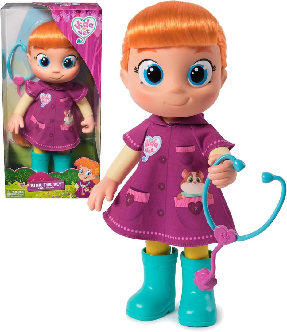Vida The Vet, Vida Toddler Doll, 13-Inch Tall Toy Doll with Rooted Red Hair & Doctor Kit Accessories, Kids Toys for Girls & Boys Ages 3 and up