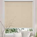 Persilux Free-Stop Cordless Light Filtering Roller Shades for Windows (Khaki 25" x 72") Natural Woven Fabric UV Protection Privacy Roller Blinds for Windows Blinds for Doors, Home, Office, Kitchen