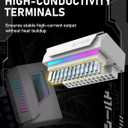 EZDIY-FAB Shield 24-Pin Angle Adapter with Infinity Mirror ARGB Light,ATX 24 Pin Power Connector, 5V 3pin ARGB Sync-180 Degree-White-1 Pack