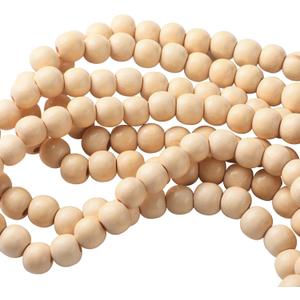 2 Pcs 18 ft Boho Christmas Tree Wood Bead Garland Vintage Natural Wooden Beads Garland Decorative Rustic Holiday Xmas Tree Country Farmhouse Christmas Decor for Indoor Home Use(Wood)