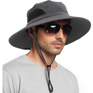 EINSKEY Wide Brim Sun Hat, UPF 50+ UV Protection Waterproof Packable Bucket Hat for Men & Women, Fishing Hiking Beach Garden