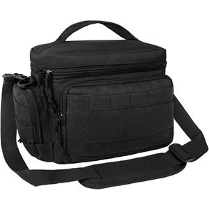 opux Tactical Lunch Box for Men, Black Mens Insulated Lunch Bag for Adult, Leakproof Soft Lunch Cooler with MOLLE Mesh Side Pockets, Multicam Heavy Duty Lunchbox Pail for Work Women, Medium 10 Cans (Medium - 10x7.5x6.5 Inches)