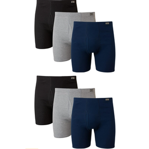 Hanes Men's Underwear Boxer Briefs Pack, Moisture-wicking Underwear for Men, Breathable, Cool & Breathable Cotton 6 Pack XL