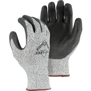 Majestic Cut-Less Korplex Glove with Polyurethane Palm | 1 Dozen - XL | 13 Gauge Liner, ANSI A2, Lightweight Comfort, Breathable, Gray/Gray | for Automotive, Industrial, Manufacturing | 35-1305