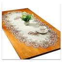 Small Lace Macrame Tablecloth Embroidered Jacquard Vintage Coffee Table Cover for Holiday Festival Party Home Decorations (27"x 51", Grey)